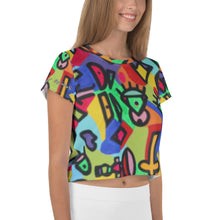 Changing Faces All-Over Print Crop Tee